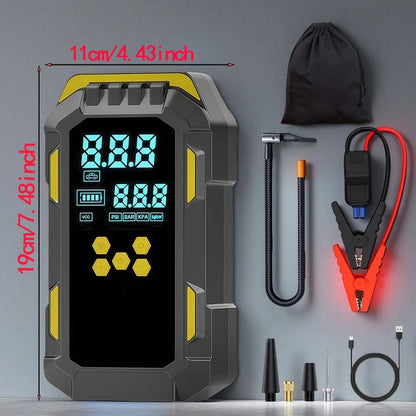 12V 2-in-1 Car Jump Starter & Tire Air Compressor – 150PSI, USB Charging, Works in Extreme Temperatures
