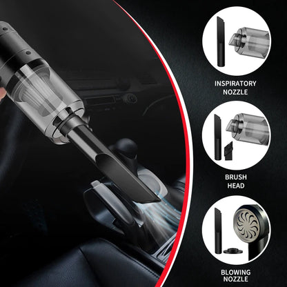 Handheld Car Vacuum Cleaner – 15000PA Cordless, Blow & Suction, Multi-Nozzle for Car, Home & Pet