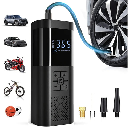 Cordless Tire Inflator Pump – 150PSI, 3x Faster Inflation, Digital Gauge for Car, Motorcycle & Bike