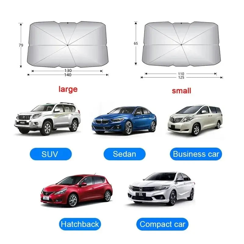 Foldable Car Windshield Sunshade Umbrella – Front Window Sun Protector for Summer