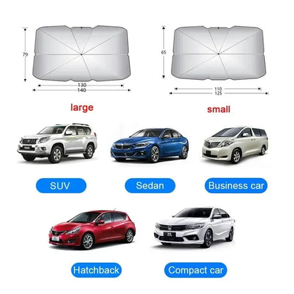 Foldable Car Windshield Sunshade Umbrella – Front Window Sun Protector for Summer