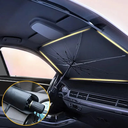 Foldable Car Windshield Sunshade Umbrella – Front Window Sun Protector for Summer