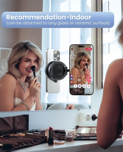 Electric Vacuum Magnetic Car Phone Mount – Foldable Strong Suction Holder for iPhone & Android