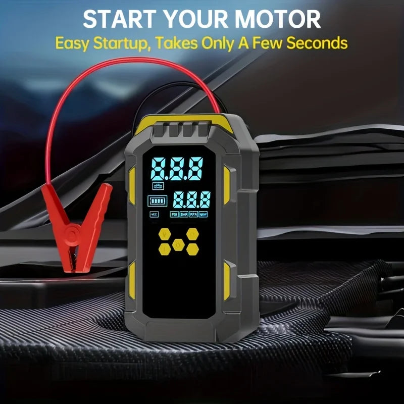 12V 2-in-1 Car Jump Starter & Tire Air Compressor – 150PSI, USB Charging, Works in Extreme Temperatures